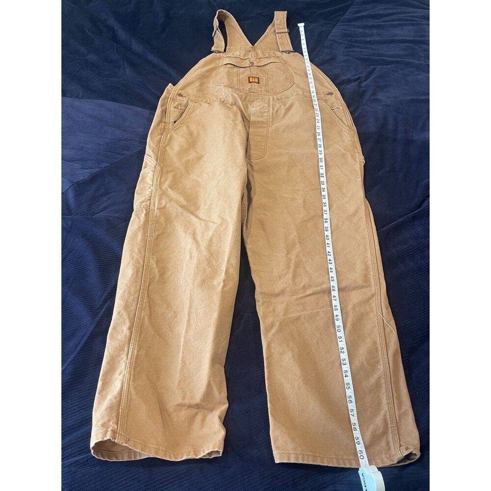 Big Ben Wrangler Duck Canvas Bib Overalls Mens 48x29 Brown Workwear Carpenter
